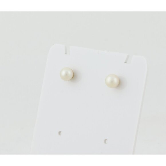 14k Yellow Gold 5mm Freshwater Pearl Earrings Stud Post Small 1/4" - Picture 5 of 9